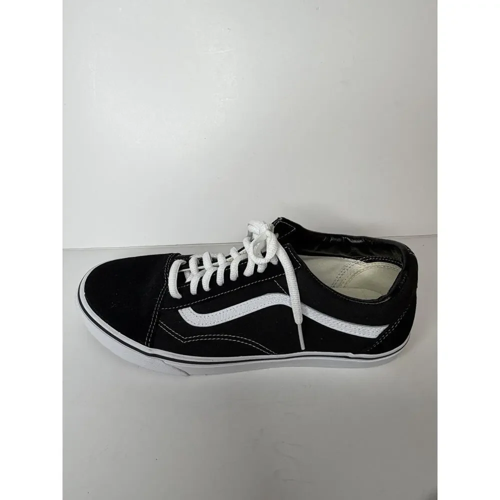 VANS Old Skool Back White Low Top Sneakers Men's 10.5 Classic Skate Shoes NWOB